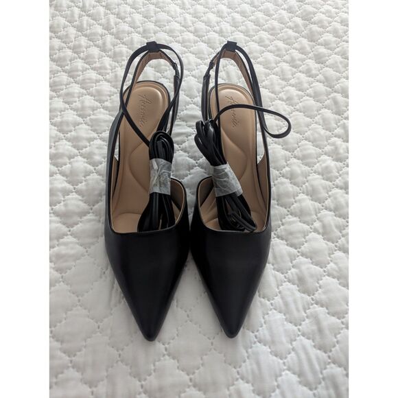 👠 Arromic Strappy Kitten Heels Slingback Pumps Black 8.5 - Picture 4 of 13